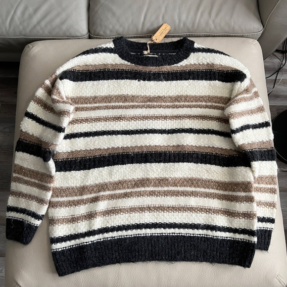 NWT - Fat Face Women’s Sparkle Striped Wool Blended Sweater - US 10/L - Picture 5 of 11